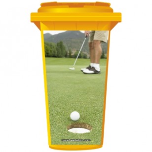 Golfing Green Hole Wheelie Bin Sticker Panel